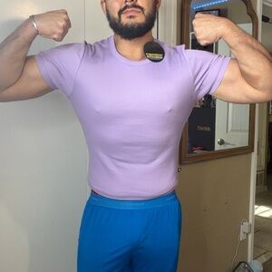 Andrew Christian Light Purple Ribbed Tee